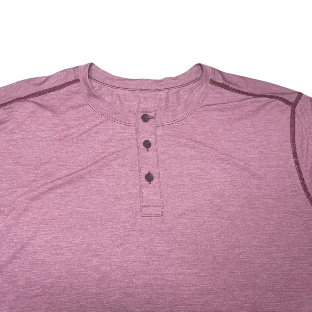 Lululemon Men's T.H.E. Henley Heathered Rosewood XXL Athletic Training